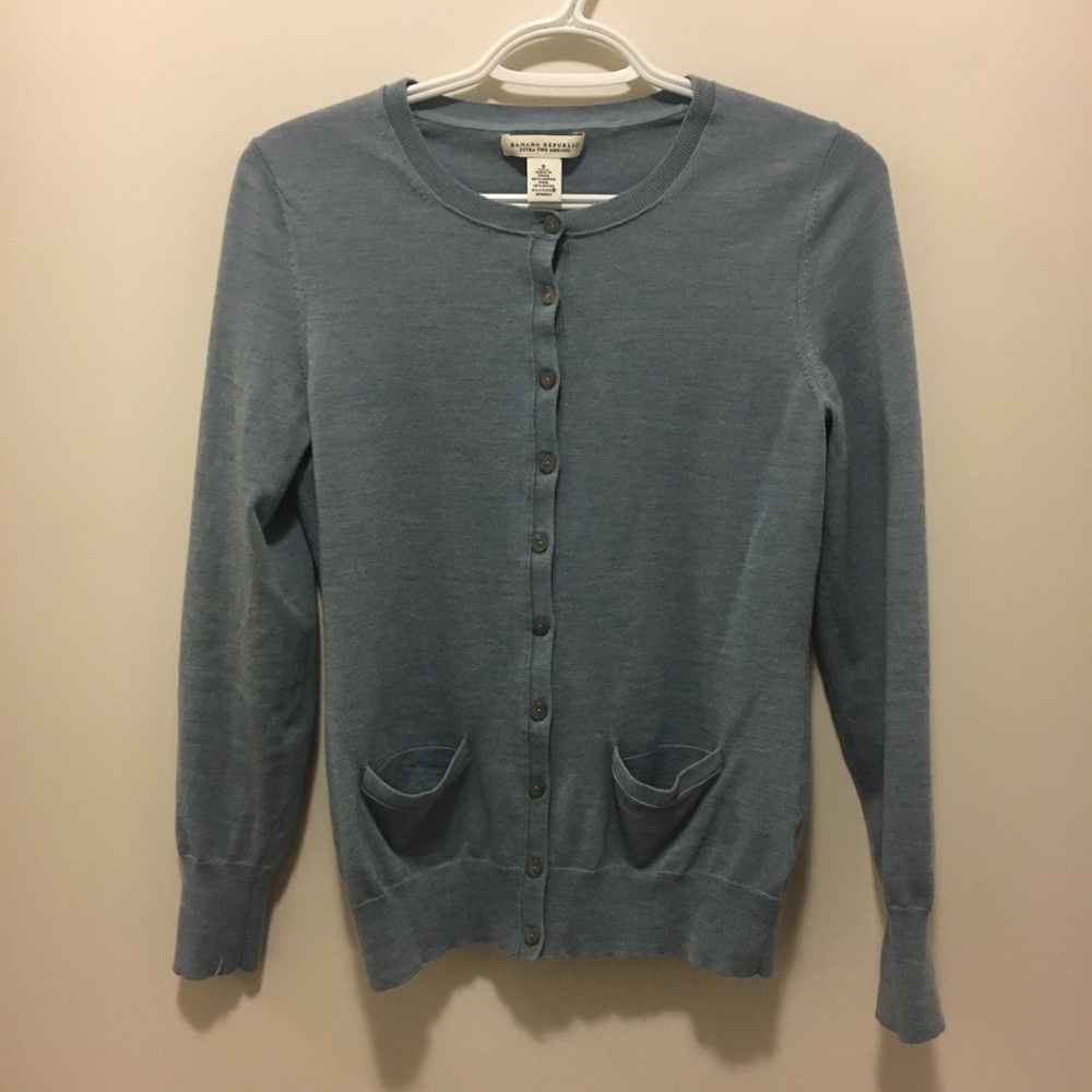 Pale Blue Wool Cardigan